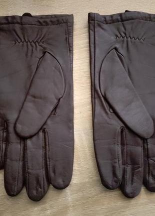 Кожаные коричневые перчатки р.l8 фото