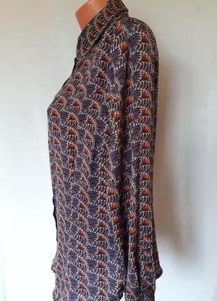 Блуза-сорочка в принт zara basic (розмір 40-42)6 фото