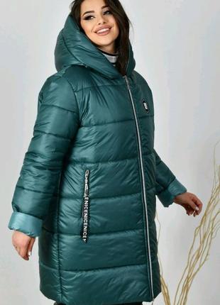 Зима пальто ❄️ большие размеры 66 64 62 60 р 58 56 54 52 батал женский женская куртка пуховик плащ плащевка р синтепон теплая зимняя5 фото