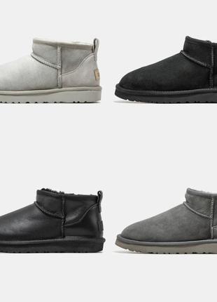 Ugg classic mini зимние коричневые/черные/серые/бижевые угги унисекс женские и мужские теплые, стильные сапоги 36-4010 фото