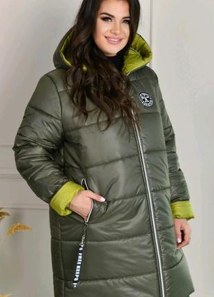 Зима пальто ❄️ большие размеры 66 64 62 р 60 58 56 54 52 батал женский женская куртка пуховик плащ плащевка синтепон теплая зимняя10 фото