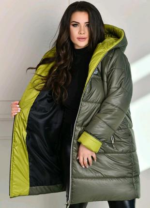 Зима пальто ❄️ большие размеры 66 64 62 р 60 58 56 54 52 батал женский женская куртка пуховик плащ плащевка синтепон теплая зимняя9 фото