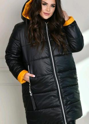 Зима пальто ❄️ большие размеры 66 64 62 60 р 58 56 54 52 батал женский женская куртка пуховик плащ плащевка р синтепон теплая зимняя2 фото