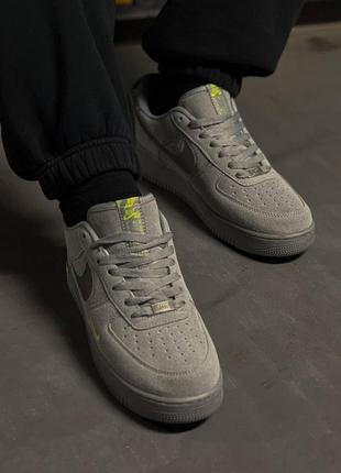 Мужские замшевые кроссовки nike air zapatillas silver green