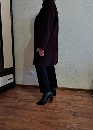 Пальто кашемірове батал vladlen колір баклажан розмір 52-542 фото