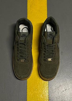 Мужские замшевые кроссовки nike air force khaki5 фото