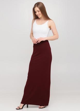 Длинная бордовая юбка