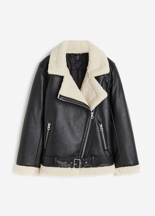 Дубленка с искусственным мехом h&m 1185568006