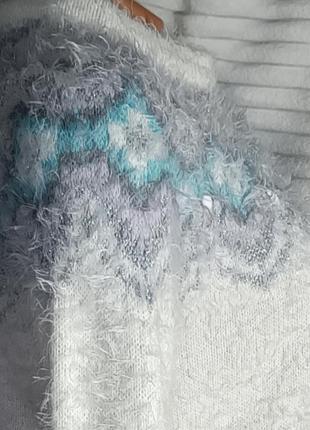 Свитер женский травка свитер теплый лапапейса, свитер пушистый нарядный3 фото