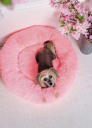 Лежанка для котів та собак  "ворс" рожева 40 см5 фото