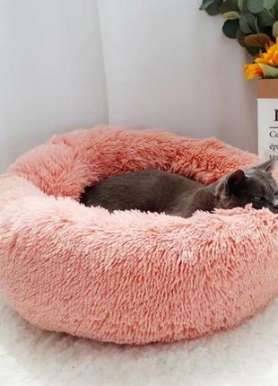 Лежанка для котів та собак  "ворс" рожева 40 см6 фото