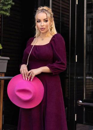 Платье миди вельвет со шпульной резинкой 44-54 р-р