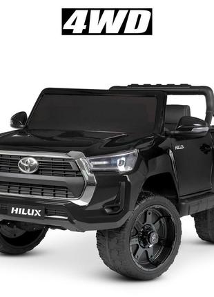 Детский электромобиль джип toyota hilux 4wd (черный цвет)5 фото