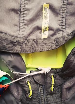 Куртка деми на мальчика оливковое, яркая салатовая5 фото