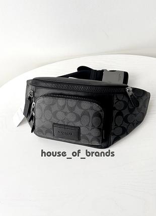 Чоловіча брендова шкіряна сумка бананка coach track belt bag оригінал поясна сумочка коач коуч на подарунок хлопцю чоловіку