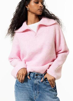 Свитер оверсайз с молнией h&m 1195954001