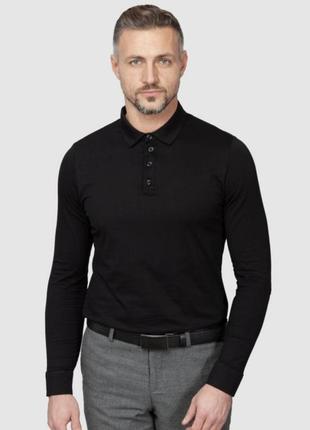 Чоловіче чорне поло arber сорочка з довгим рукавом розмір xxl1 фото