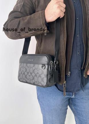 Мужская брендовая кожаная сумочка coach graham crossbody bag сумка кроссбоди оригинал коач коуч на подарок мужу парню1 фото