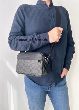 Мужская брендовая кожаная сумочка coach graham crossbody bag сумка кроссбоди оригинал коач коуч на подарок мужу парню4 фото