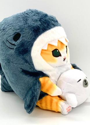 Мягкая игрушка кот акула с морским котиком 20 см плюш