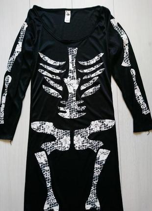 Платье скелет на хеллоуин halloween