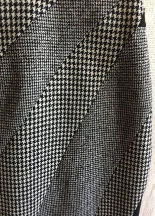 Теплая с шерстью демисезонная юбка принт "гусиная лапка"2 фото