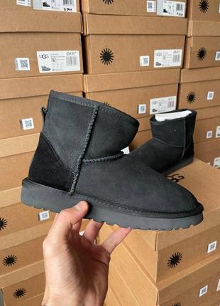 Замшевые угги ugg classic black suede. женские и мужские размеры.