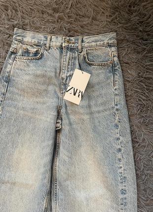 Zara стильные джинсы бананы из свежих коллекций новые с биркой4 фото