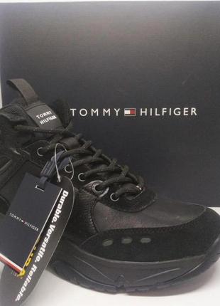 Стильні шкіряні черевики хайтопи кросівки tommy hilfiger оригінал