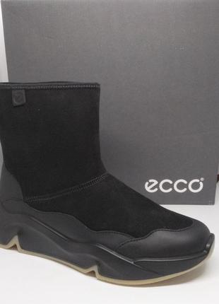 Шкіряні зимові черевики напівчоботи eco chunky оригінал