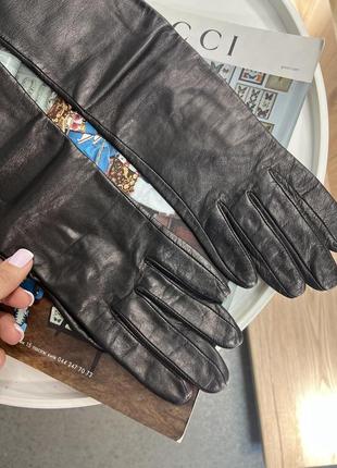 Довгі шкіряні рукавички з натуральної шкіри оригінал tosca blu🔥5 фото