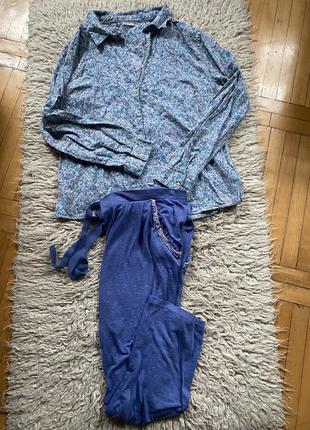 Хлопковая фланелевая пижама damart