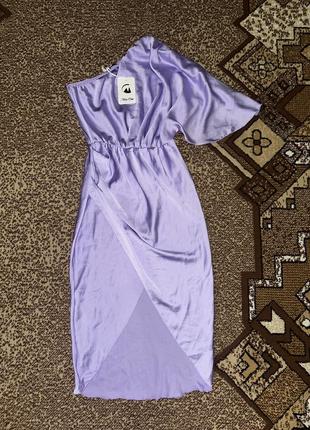 Нереально гарна сукня лавандового кольору на 1 плече max chic made in italy 🇮🇹