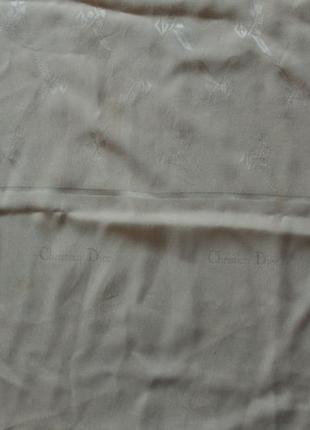 Нежный шелковый платок шарф дом моды франция париж ручная обкантовка christian dior3 фото