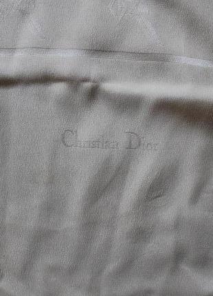 Нежный шелковый платок шарф дом моды франция париж ручная обкантовка christian dior2 фото