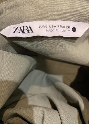Поплінова сорочка колір хакі zara колекція 2023року7 фото