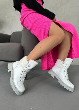 Белые зимние ботинки тэдди,кожа(есть черные)1 фото