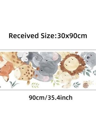 Наклейка виниловая на стену для детской комнаты "милые животные" - 85*49см6 фото