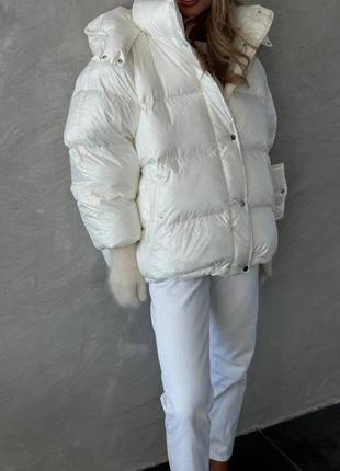 Идеальный белый пуфер ⁇ пуховик8 фото