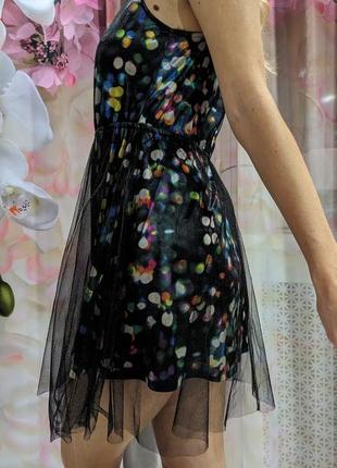 Черное мини платье с сеточкой, размер s2 фото