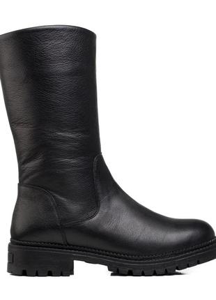 Ботинки зимние женские черные на низком каблуке 503цz2 фото