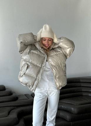Теплий пуфер на зиму5 фото