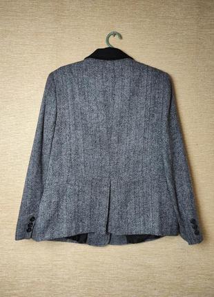 Классический серый пиджак жакет блейзер елка5 фото