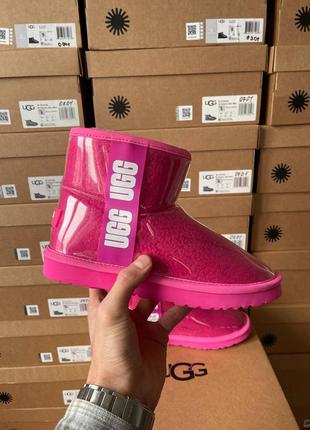 Жіночі уггі рожеві ugg classic clear mini pink1 фото