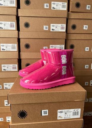 Женские угги розовые ugg classic clear mini pink8 фото