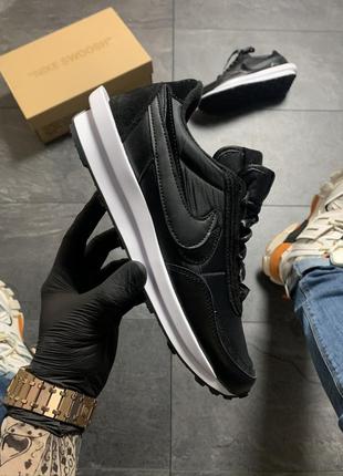 Nike ld waffle sacai black white 🍒 36рр - 45рр🍒 кросівки найк сакаі чорні, кроссовки найк черные демисезонные, кросівки чорні найк