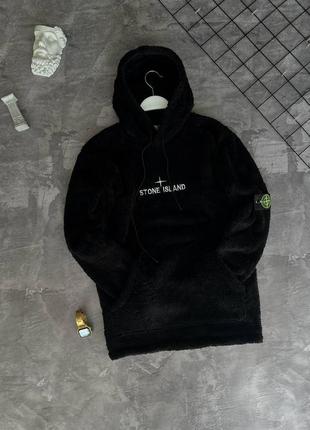 Мужской худи stone island мягуська черный xxl