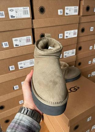 Женские угги ugg ultra mini platform khaki5 фото