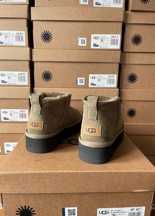 Женские угги ugg ultra mini platform khaki7 фото