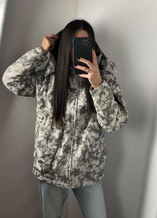 Куртка nike camo white осень зима найма спортивная серая теплая оверсайз3 фото